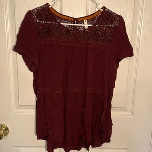 maroon blouse